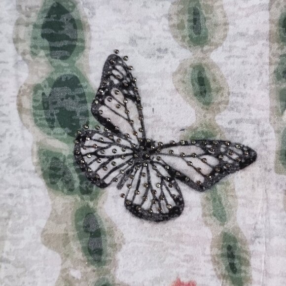 Essential by Milano lightweight blouse white with floral design women's size M - Picture 7 of 10